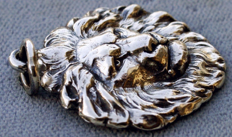 Lion Head Sterling Silver Pendant Charm image 4