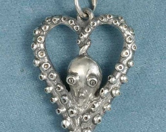 Octopus Love Sterling Silver Pendant