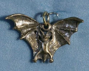 Flying Bat Bronze Pendant Charm