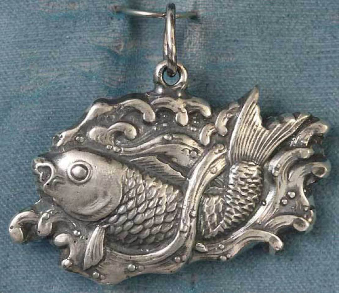 Koi Fish Sterling Silver Pendant Charm - Etsy
