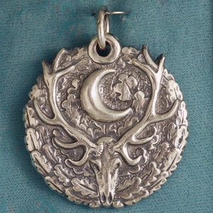 Large Stag Sterling Silver Pendant