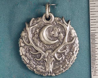 Large Stag Sterling Silver Pendant