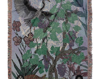 VIN - Ambrosia Grape Vine Scene Jacquard Woven Blanket