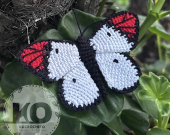 PATTERN Crochet Red Tip Butterfly