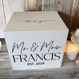 Personalized Wedding Card Box With Lock and Key Custom Card Box For Wedding keepsake box for wedding Large Card Box With Lock Cards Box