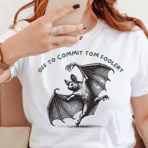 Vintage Bat T-Shirt, Vintage Halloween Shirt, Bat Shirt, Bat Tee, Bat Drawing, Bat Gift, Bat Lover Spooky Bat tom foolery shirt gildan 5000