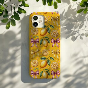 Funda para teléfono con diseño de limón, funda para teléfono preppy, estilo veraniego, funda para teléfono coqueta, funda para teléfono con mosaico y collage italiano, funda para teléfono europea.