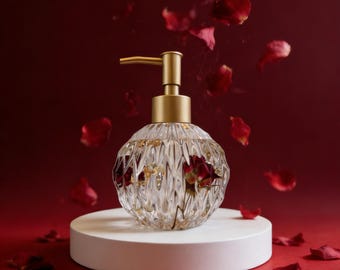 Handmade Epoxy Resin Soar or Lotion Dispensers with Real Roses