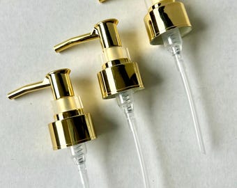 Golden Plastic Soap Pump Replacement Lids Universal Replacement Pump for Soap / Lotion Bottles - Reusable Dispenser Top