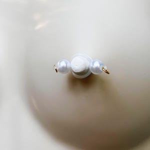 Nipple Non-Piercing with Pearls, Fake Nipple Piercing Barbell, Intimate Jewelry, Nipple Jewelry Pearl, Sexy Body Jewelry, Gift for Her