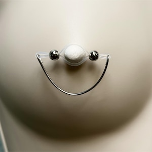 Pair Fake Nipple Rings with Wire, Adjustable Barbell Faux Nipple Piercing, Non Piercing Nipple Jewelry, Intimate Jewelry for Women