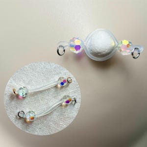 Dainty Crystal Nipple Non-Piercing with Sparkly Glass Barbell, Fake Nipple Piercing, Not Pierced Nipple Jewelry Anniversary Gift for Her