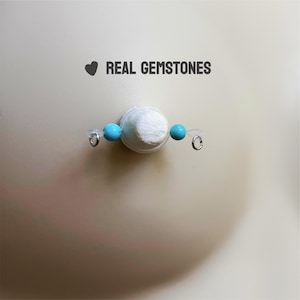 Pair of Minimalist Nipple Non-Piercing, Gemstone Fake Nipple Piercing, Intimate Jewelry, Barbell Nipple Jewelry, Sexy Body Jewelry, Gift