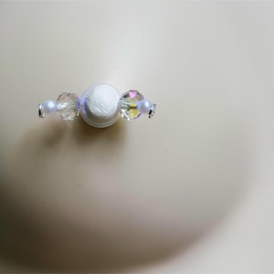 Sparkly Nipple Non-Piercing with Glass Crystal & Pearls, Fake Nipple Piercing, Not Pierced Nipple Jewelry, Intimate Jewelry, Gift for her