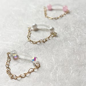 Pair Faux Nipple Piercings with Heart Chain, Sparkly Intimate Jewelry, Barbell Nipple Jewelry Pearl Glass, Body Jewelry, Sexy Gift for Her