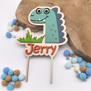 personalized dinosaur cake topper with birthday number, made in your desired colors, cake topper, cake topper, children&#39;s birthday