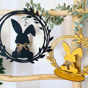 Easter door wreath with bunny and feathers, wall decoration, window decoration, Easter wreath, Easter decoration, Easter bunny, Easter eggs, personalized decoration