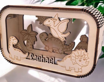 Hucha de dinosaurio personalizada con nombre, hucha, alcancía, regalo de dinero, regalo para nacimiento, bautizo, cumpleaños, dinosaurio, Trex