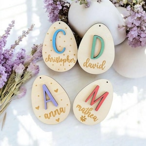 personalized Easter egg in desired color, Easter decoration wood, personalized Easter pendant, Easter basket children, small Easter gifts