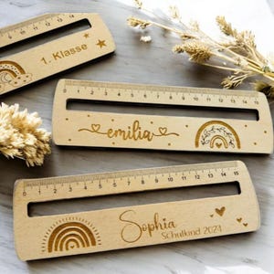 Ruler with reading aid personalized with name and text, school enrollment, school child, gift for the beginning of school, preschool child, school cone