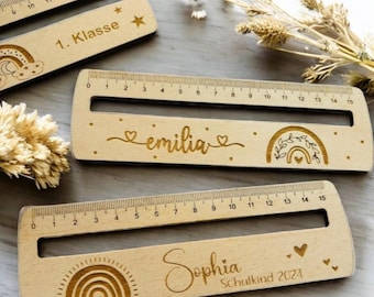 Ruler with reading aid personalized with name and text, school enrollment, school child, gift for the beginning of school, preschool child, school cone