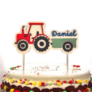 cake topper trattore personalizzato con numero di compleanno, realizzato nei colori desiderati, cake topper, cake topper, compleanno bambini