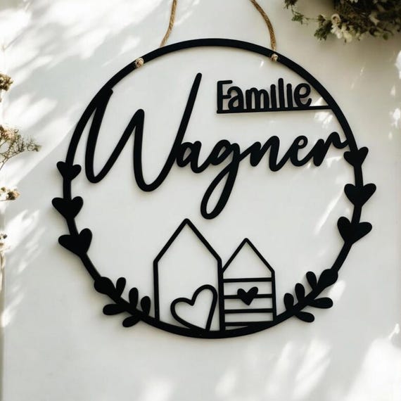 Hübscher Dekoring, Türkranz, Fensterdekoration, modern, schwarz, minimalistisch, Scandinavian Hygge, Deko loop, Dekoring, personalisiert