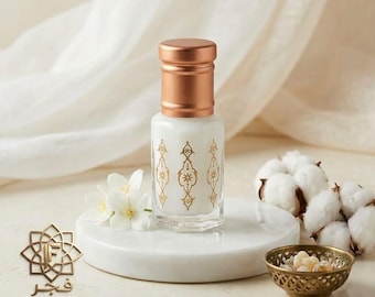 Musk Tahara 6ml | Fajer Parfums | Alcohol-free perfume oil & white musk – Creamy, long-lasting fragrance with glass reeds for him and her