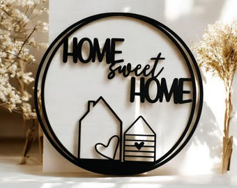 Pretty decorative ring, door wreath, window decoration, modern, black, minimalist, Scandinavian Hygge, decoration loop, decorative ring, personalized