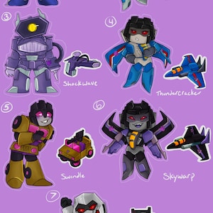 G1/IDW Transformers Iridescent Charms with matching sticker