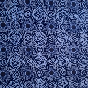 Blue Ankara fabric, African print by the Yard, Record Ankara Fabric, Blue Ankara, Circle print, 100% cotton, GTP fabric, Geometric print image 3