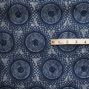 Blue Quilting Fabric, Blue shweshwe fabric by the half metre, Three cats shweshwe Blue Web