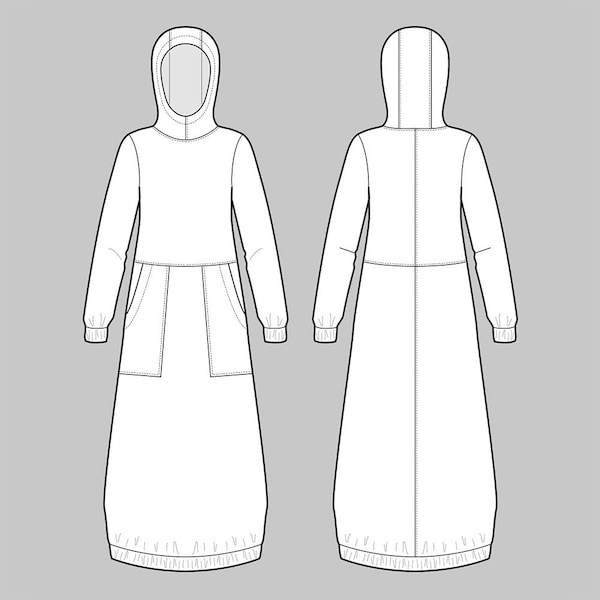 Hoodie Dress Pattern Etsy