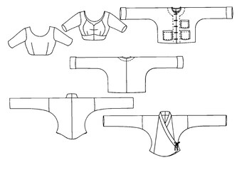 Folkwear Südasiatische Tops und Wraps Schnittmuster, Papier Schnittmuster