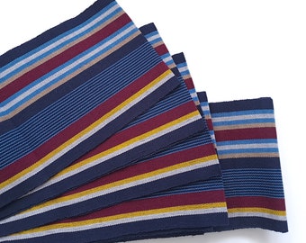 Blue Red and Yellow Aso oke, Woven Strip Cloth, Aso Oke Fabric by the Metre