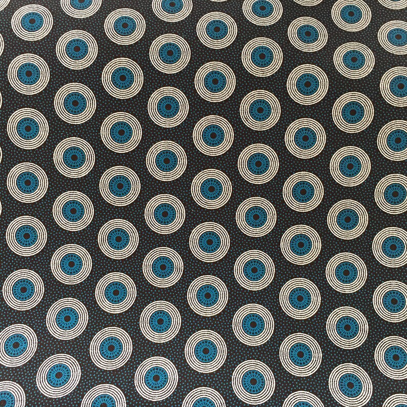 Brown and Turquoise Shweshwe Fabric Circle Print Quilting Etsy