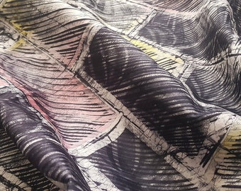 Batik pastel abstracto, tela Batik hecha a mano, longitud de 2,4 yardas, tela nigeriana