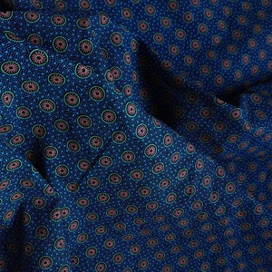 Black and Turquoise Shweshwe Fabric, Sold by metre, Cotton Quilting Fabric, South African print, Fabric with circles