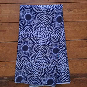 Blue Ankara fabric, African print by the Yard, Record Ankara Fabric, Blue Ankara, Circle print, 100% cotton, GTP fabric, Geometric print image 6