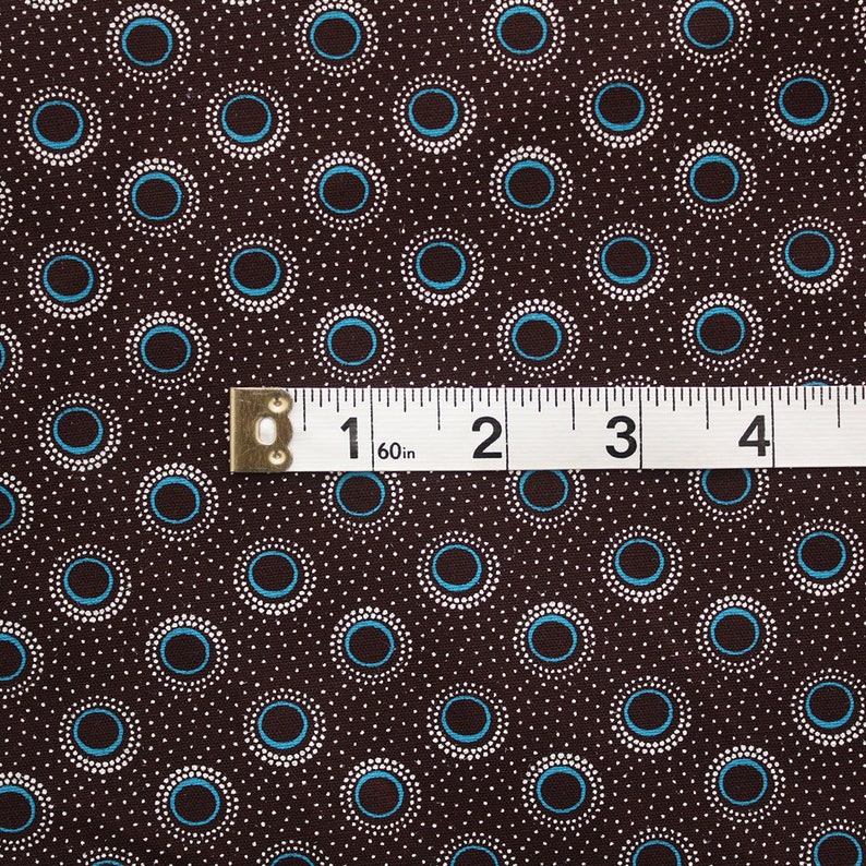 Quilting Fabric, Turquoise and Brown Fat Quarter, 100% Cotton image 4