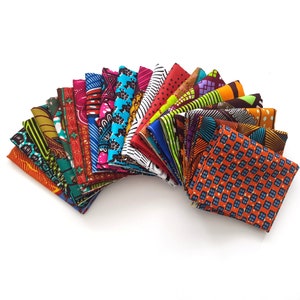 20 African Wax Print Fat Quarters, Patchwork fabric, Ankara Fat Quarter Bundle