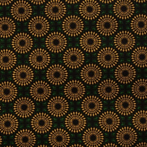 Green and Yellow Geometric Shweshwe Fabric, Green South African Fabric, African print fabric, 100% Cotton image 2