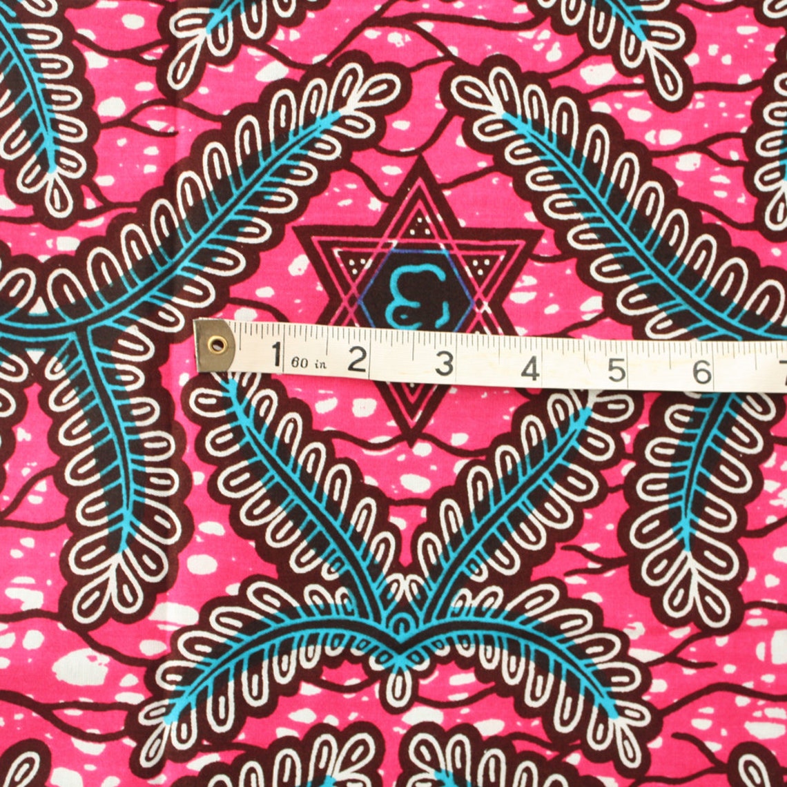 Pink African Fabric Ankara Fabric by the Yard Made in Etsy UK