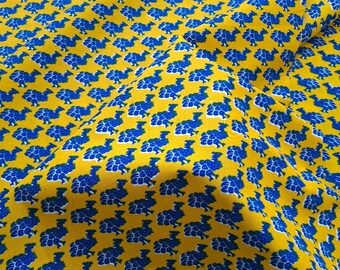 Yellow Ankara Print, Guinea fowl print, Yellow African Print Fabric By the Yard, Wax Print, 100% cotton, Made in Ghana