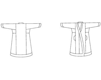 Folkwear türkischer Mantel Schnittmuster, Papier Schnittmuster, gesteppten Mantel Muster