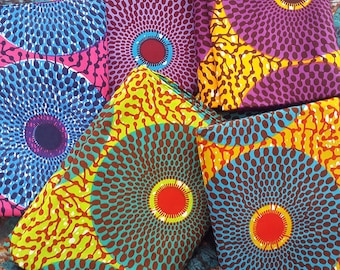 Circle African Print, Wax Print Fabric, Ghana Print Fabric, Ankara fabric by the yard, Cotton fabric, Dress fabric, fabric with large print