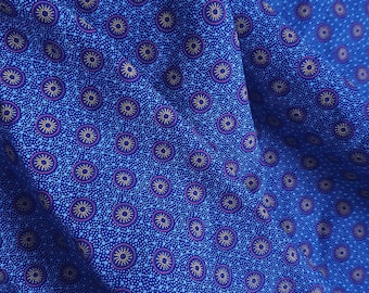 Shweshwe Fabric, Blue Yellow and Pink Fabric, Quilting Fabric, South African fabric