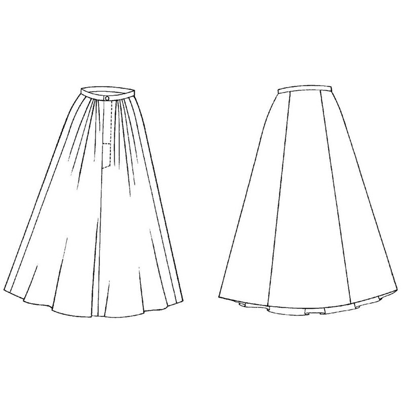 Folkwear Walking Skirt Sewing Pattern Paper Sewing Pattern Etsy