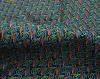 Shweshwe Fabric, 100% cotton fabric by the metre, Turquoise and Green Fabric , South African Fabric, Quilting cotton fabric