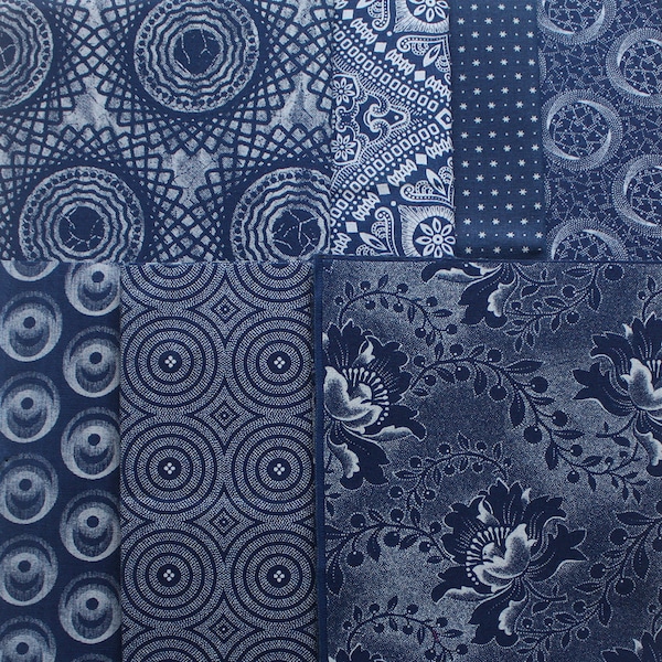 Quilting Fabric, Blue Fat Quarter, Shweshwe fabric, 100% Cotton, Blue African fabric, Blue fabric, Indigo Shweshwe